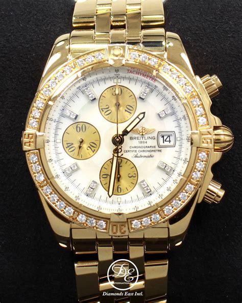 breitling chronomat evolution gold replica|breitling chronomat evolution diamond bezel.